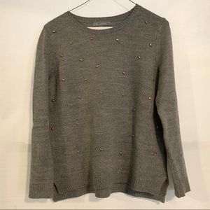 Grey embellished sweater